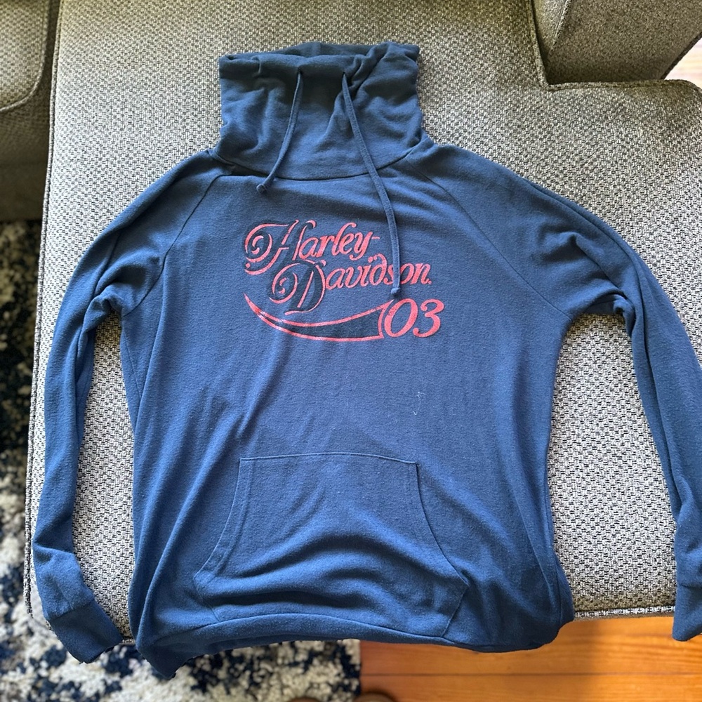 Harley Davidson sweatshirt. Scrunch neck